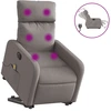 Image de vidaXL Fauteuil de massage électrique avec releveur Taupe Tissu