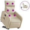 Image de vidaXL Fauteuil de massage électrique avec releveur Crème Tissu