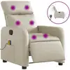 Image de vidaXL Fauteuil de massage électrique Crème similicuir