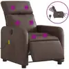 Image de vidaXL Fauteuil de massage électrique brun similicuir