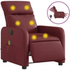 Image de vidaXL Fauteuil de massage électrique vin rouge similicuir
