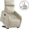 Image de vidaXL Fauteuil relax avec releveur Crème Similicuir
