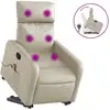 Image de vidaXL Fauteuil de massage avec releveur Crème Similicuir