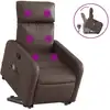 Image de vidaXL Fauteuil de massage avec releveur Marron Similicuir