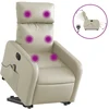 Image de vidaXL Fauteuil de massage avec releveur électrique Crème similicuir