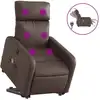 Image de vidaXL Fauteuil de massage avec releveur électrique brun similicuir