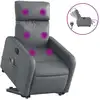 Image de vidaXL Fauteuil de massage avec releveur électrique Gris Similicuir