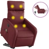 Image de vidaXL Fauteuil de massage avec releveur électrique vin rouge similicuir