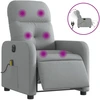 Image de vidaXL Fauteuil de massage électrique Tissu gris clair