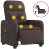 Image de vidaXL Fauteuil de massage électrique Tissu marron foncé