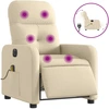 Image de vidaXL Fauteuil de massage électrique Crème Tissu