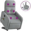 Image de vidaXL Fauteuil de massage avec releveur Gris clair Tissu