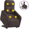 Image de vidaXL Fauteuil de massage avec releveur Tissu marron foncé