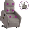 Image de vidaXL Fauteuil de massage avec releveur Taupe Tissu