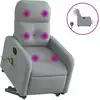 Image de vidaXL Fauteuil de massage électrique avec releveur Tissu gris clair