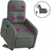 Image de vidaXL Fauteuil de massage électrique avec releveur Tissu gris foncé