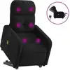Image de vidaXL Fauteuil de massage électrique avec releveur Noir Tissu