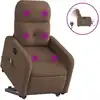 Image de vidaXL Fauteuil de massage électrique avec releveur Marron Tissu
