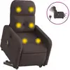 Image de vidaXL Fauteuil de massage électrique avec releveur Tissu marron foncé