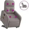 Image de vidaXL Fauteuil de massage électrique avec releveur Taupe Tissu