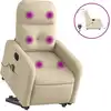 Image de vidaXL Fauteuil de massage électrique avec releveur Crème Tissu