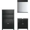 Image de vidaXL Ensemble de meubles de salle de bain 3 pièces BERG noir pin massif