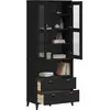 Image de vidaXL Highboard VIKEN noir 80x40x200 cm pin massif
