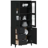 Image de vidaXL Highboard VIKEN noir 80x40x190 cm pin massif