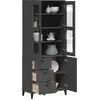 Image de Highboard VIKEN Anthracite 80x40x190 cm Pin massif