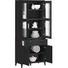 Image de vidaXL Highboard VIKEN noir 80x40x190 cm pin massif