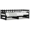 Image de vidaXL Lit de jour extensible noir 2x(80x200) cm Pin massif