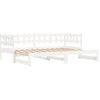 Image de vidaXL Lit de jour extensible Blanc 2x(90x200) cm Pin massif