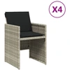Image de vidaXL Chaises de jardin avec coussins 4 pcs. Gris clair Poly rotin