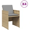 Image de vidaXL Chaises de jardin avec coussins 4 pcs. Mélange de beige Poly Rattan