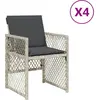 Image de vidaXL Chaises de jardin avec coussins 4 pcs. Gris clair Poly rotin