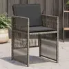 Image de vidaXL Chaises de jardin avec coussins 4 pcs. Gris Poly Rattan