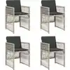 Image de vidaXL Chaises de jardin avec coussins 4 pcs. Gris clair Poly rotin