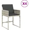 Image de vidaXL Chaises de jardin avec coussins 4 pcs. Gris clair Poly rotin