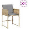 Image de vidaXL Chaises de jardin avec coussins 4 pcs. Mélange de beige Poly Rattan