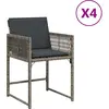 Image de vidaXL Chaises de jardin avec coussins 4 pcs. Gris Poly Rattan