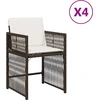 Image de vidaXL Chaises de jardin avec coussins 4 pcs. Marron Poly Rattan