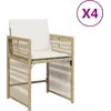 Image de vidaXL Chaises de jardin avec coussins 4 pcs. Beige Poly Rattan