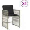 Image de vidaXL Chaises de jardin avec coussins 4 pcs. Gris clair Poly rotin