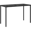 Image de vidaXL Table de jardin avec plateau en verre noir 115x54x74 cm Poly rotin