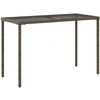 Image de vidaXL Table de jardin avec plateau en verre Gris 115x54x74 cm Poly rotin