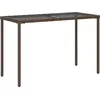 Image de vidaXL Table de jardin avec plateau en verre brun 115x54x74 cm Poly rotin