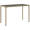 Image de vidaXL Table de jardin avec plateau en verre Beige 115x54x74 cm Poly rotin