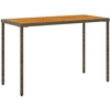 Image de vidaXL Table de jardin avec plateau en acacia gris 115x54x74cm Poly rotin