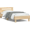 Image de vidaXL Cadre de lit sans matelas avec tête de lit en chêne Sonoma 100x200 cm