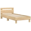 Image de vidaXL Cadre de lit sans matelas avec tête de lit en chêne Sonoma 90x190 cm